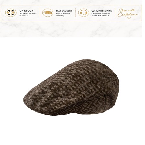 Brown herringbone tweed - herringbone,